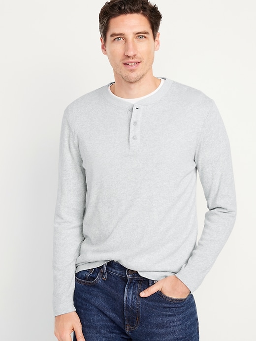 Image number 1 showing, Long-Sleeve Henley T-Shirt