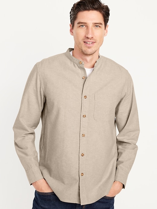 Non-Stretch Banded-Collar Oxford Shirt | Old Navy