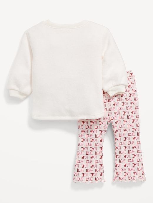 View large product image 2 of 3. Cozy French Terry Crew-Neck and Flared Leggings Set for Baby