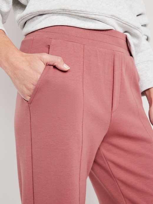 Image number 4 showing, High-Waisted Dynamic Fleece Wide-Leg Trouser Pants