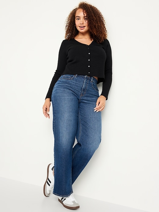 Image number 3 showing, Button-Front Rib-Knit Top