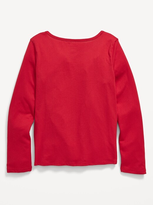 Long-Sleeve Printed Thermal-Knit T-Shirt for Girls