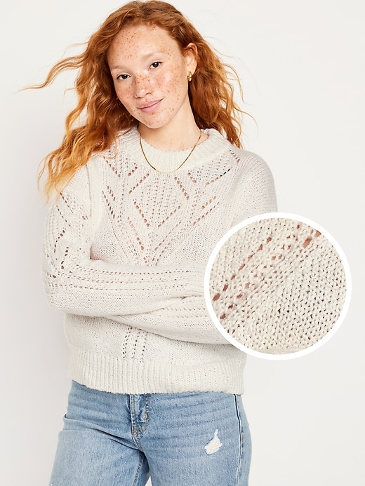 Image number 1 showing, Pointelle Sweater