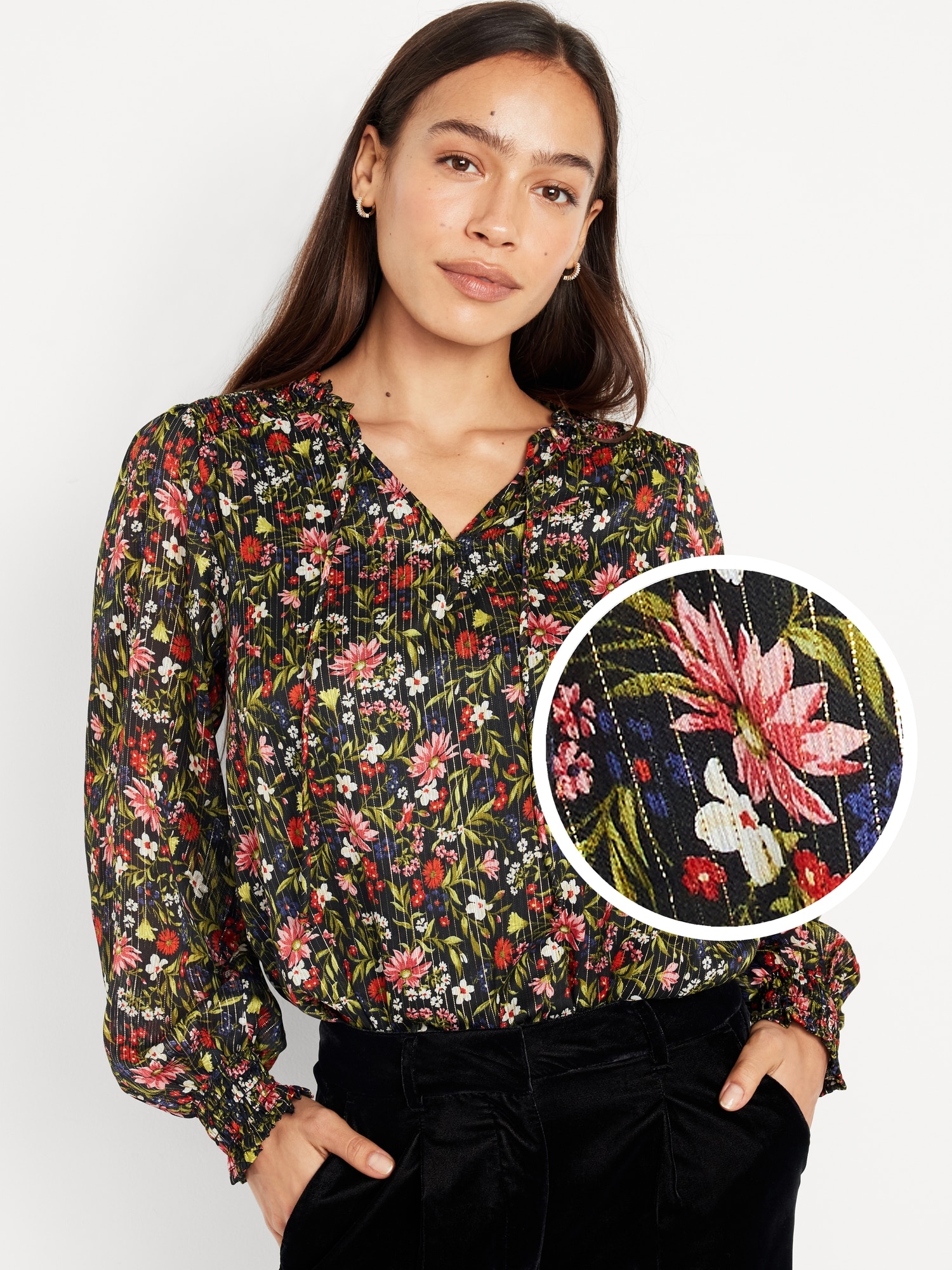 Floral-print flowy blouse - Women