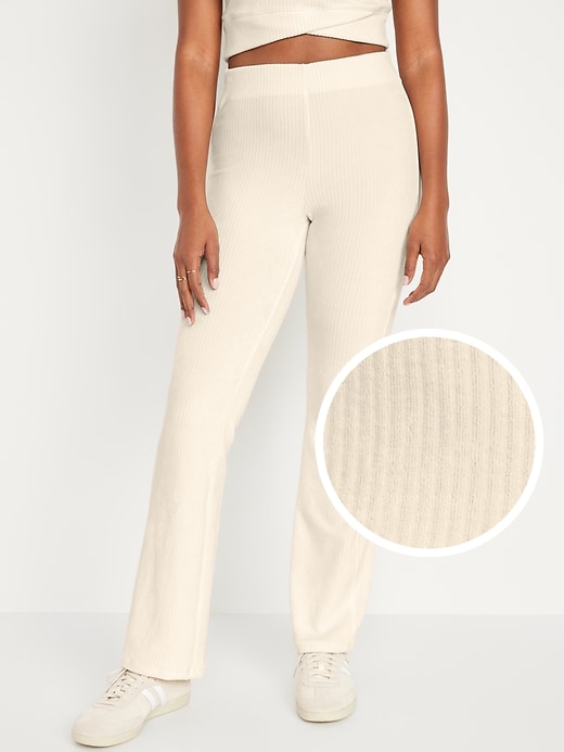 Image number 1 showing, High-Waisted Velvet Performance Flare Pants