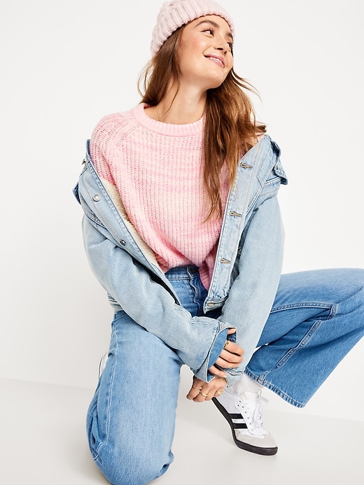 Image number 3 showing, Cropped Crew-Neck Sweater