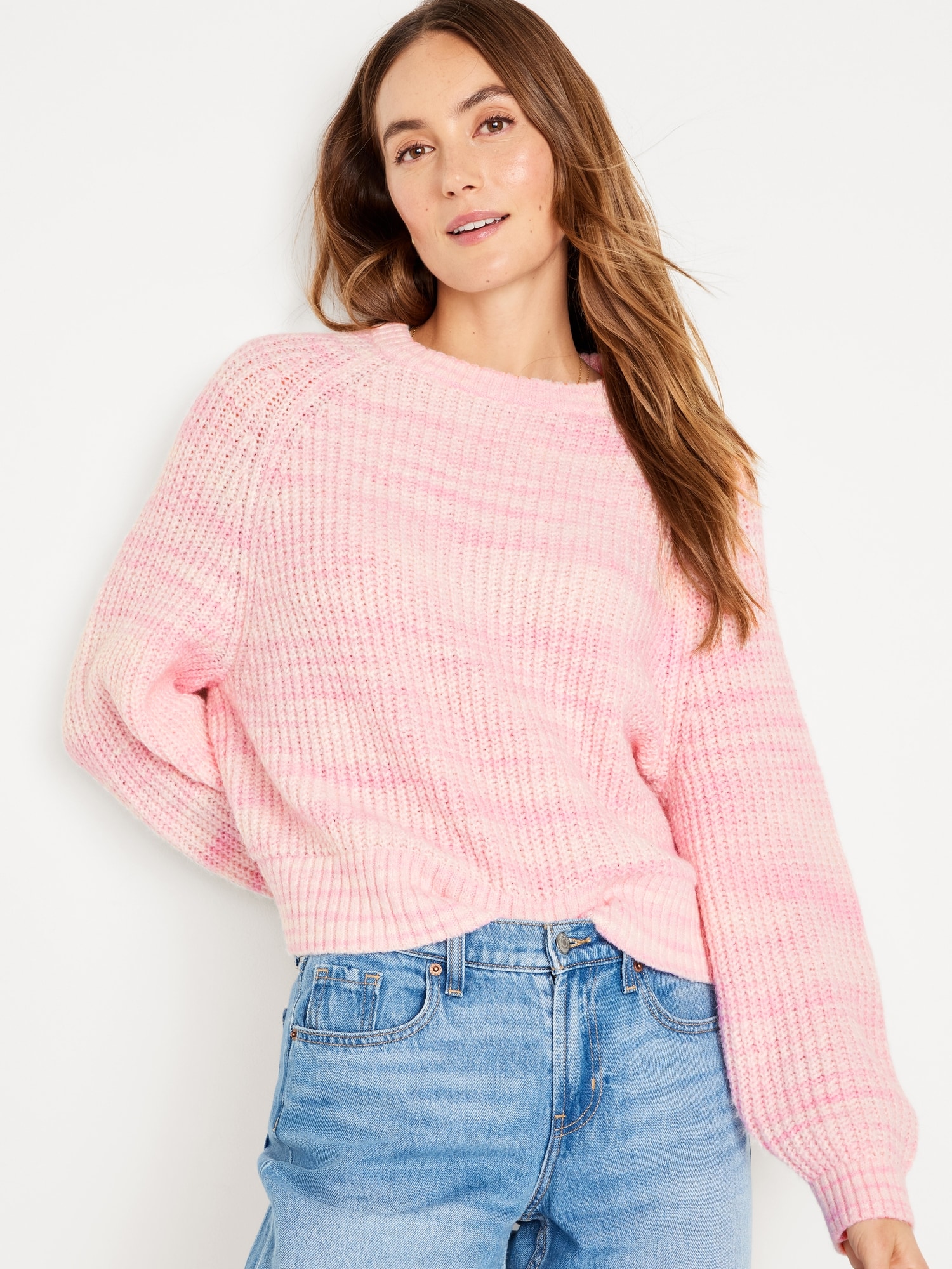 Cropped Crew-Neck Sweater