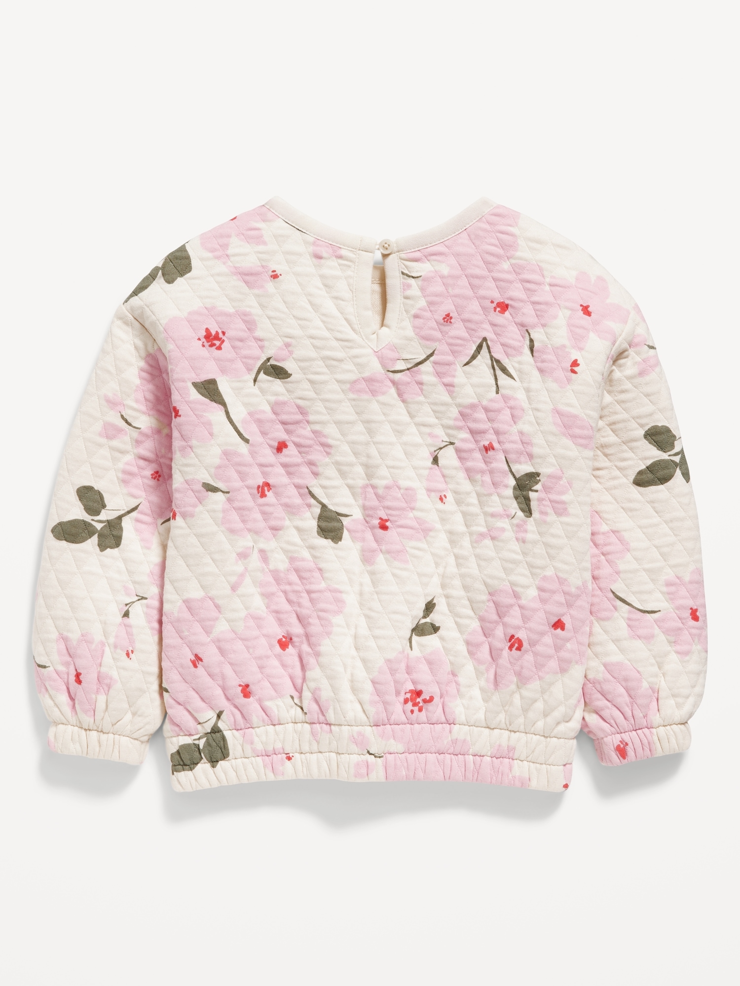 Printed CrewNeck Quilted Sweatshirt for Toddler Girls Old Navy