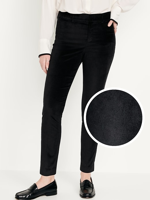 Image number 1 showing, High-Waisted Pixie Skinny Velvet Ankle Pants