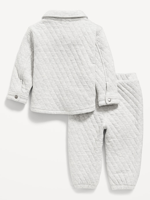 View large product image 2 of 3. Unisex Quilted Pocket Shirt and Sweatpants Set for Baby