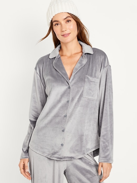 Image number 1 showing, Velour Pajama Shirt