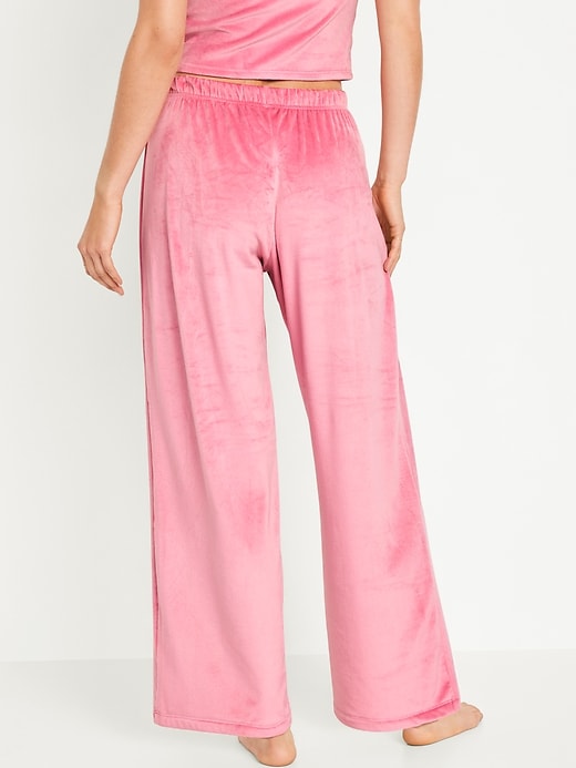 Image number 2 showing, High-Waisted Velour Pajama Pants