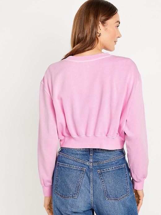 Image number 2 showing, Oversized Crop Fleece Sweatshirt