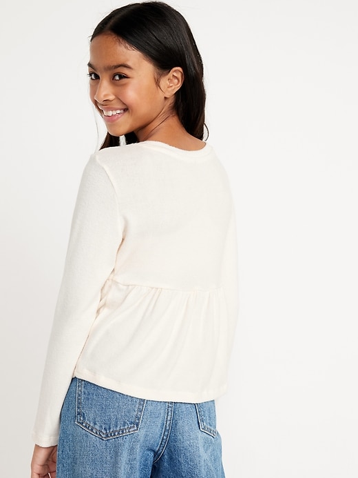 View large product image 2 of 4. Cozy-Knit Peplum Top for Girls