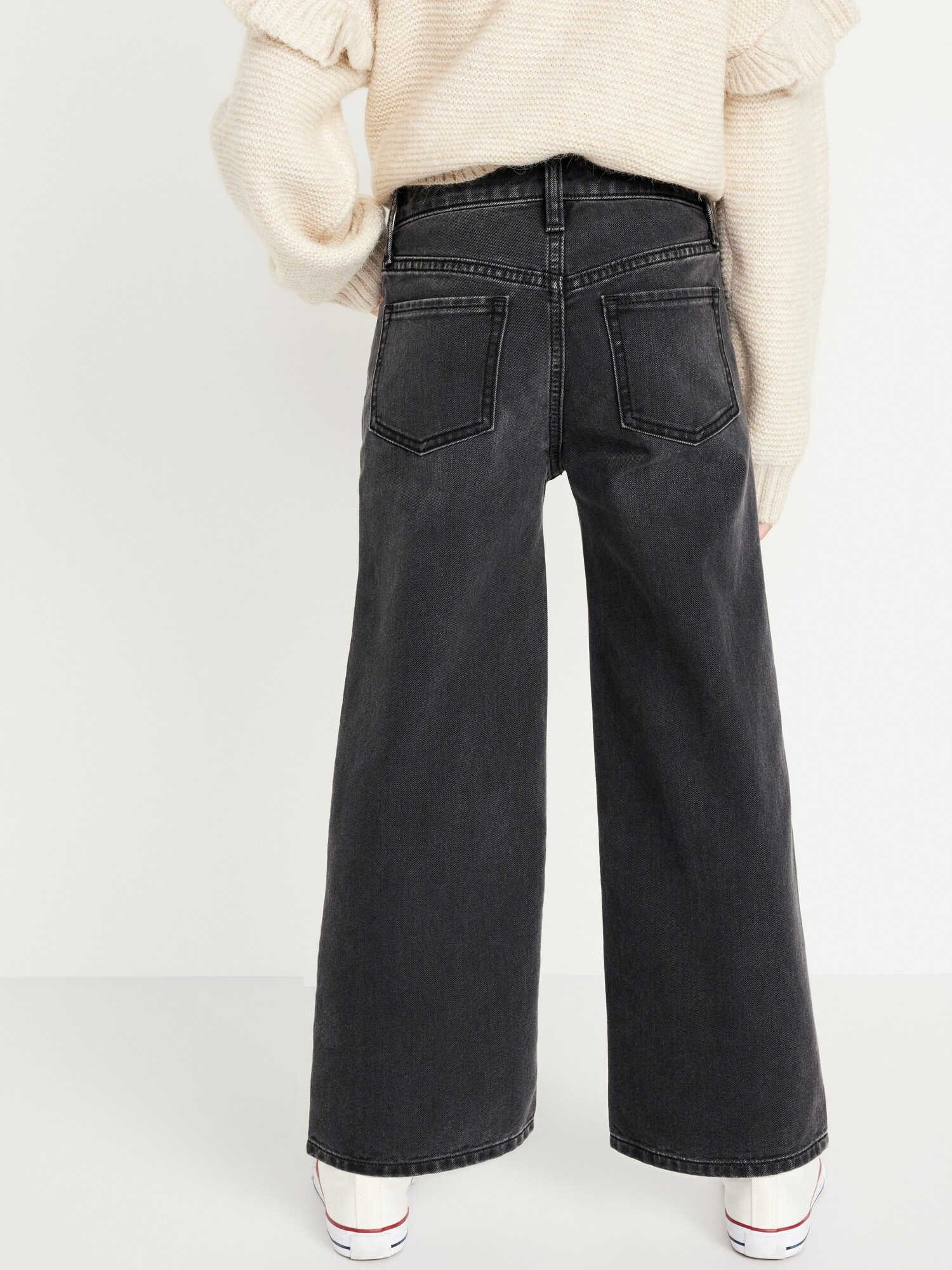 Джинсы Old Navy Printed High-Waisted Baggy Wide-Leg Jeans для девочек, цвет: Чёрный — фото 2