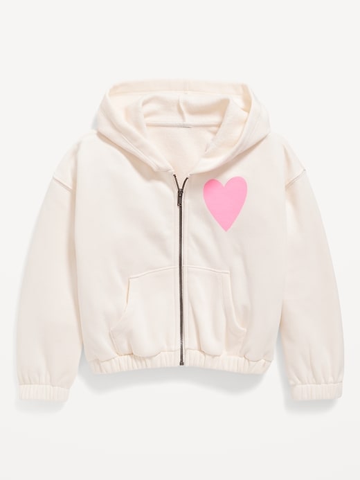 View large product image 1 of 1. Cinched-Hem Graphic Zip Hoodie for Girls