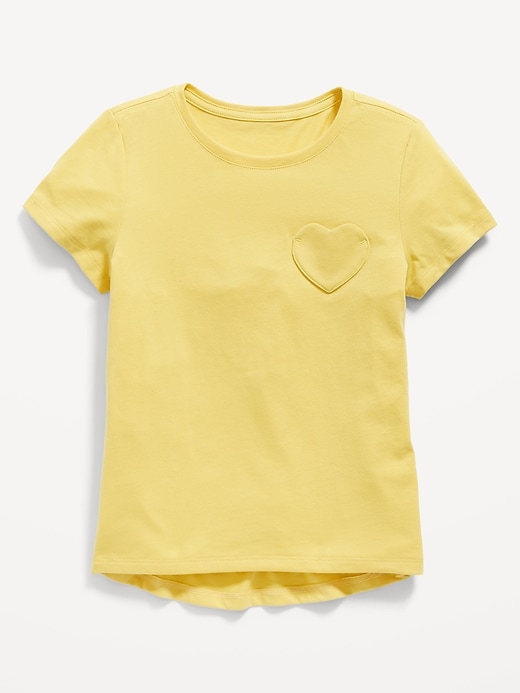 View large product image 1 of 1. Softest Heart-Pocket T-Shirt for Girls