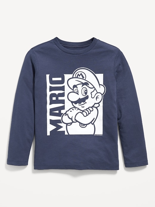 View large product image 1 of 2. Long-Sleeve Gender-Neutral Super Mario Bros.™ Graphic T-Shirt for Kids