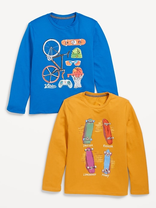View large product image 1 of 1. Long-Sleeve Graphic T-Shirt 2-Pack for Boys