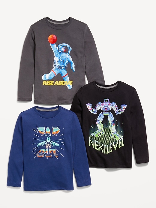 View large product image 1 of 1. Long-Sleeve Graphic T-Shirt 3-Pack for Boys