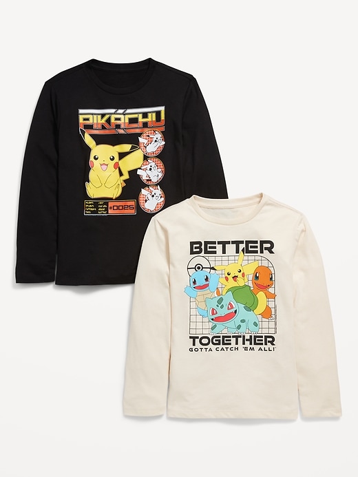 View large product image 1 of 2. Long-Sleeve Pokémon™ Gender-Neutral T-Shirt 2-Pack for Kids