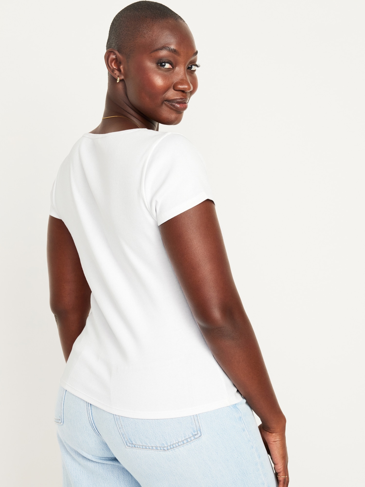 Fitted Rib-Knit T-Shirt for Women | Old Navy | T-Shirts