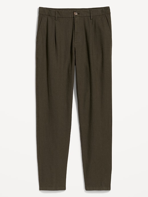 Image number 4 showing, Loose Taper Linen-Blend Ankle Pants