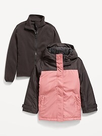 View large product image 3 of 3. Water-Resistant 3-In-1 Snow Jacket for Girls
