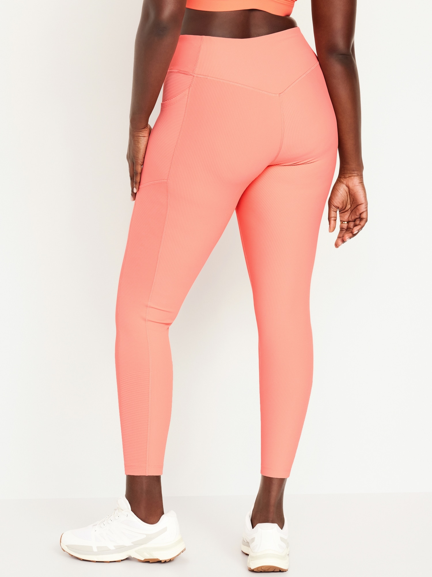 High-Waisted PowerSoft Ribbed 7/8 Leggings for Women
