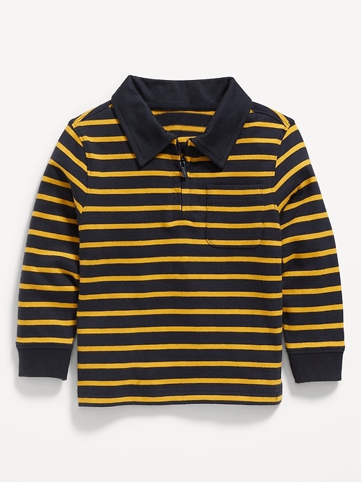 View large product image 1 of 1. Long-Sleeve 1/4-Zip Polo Shirt for Toddler Boys