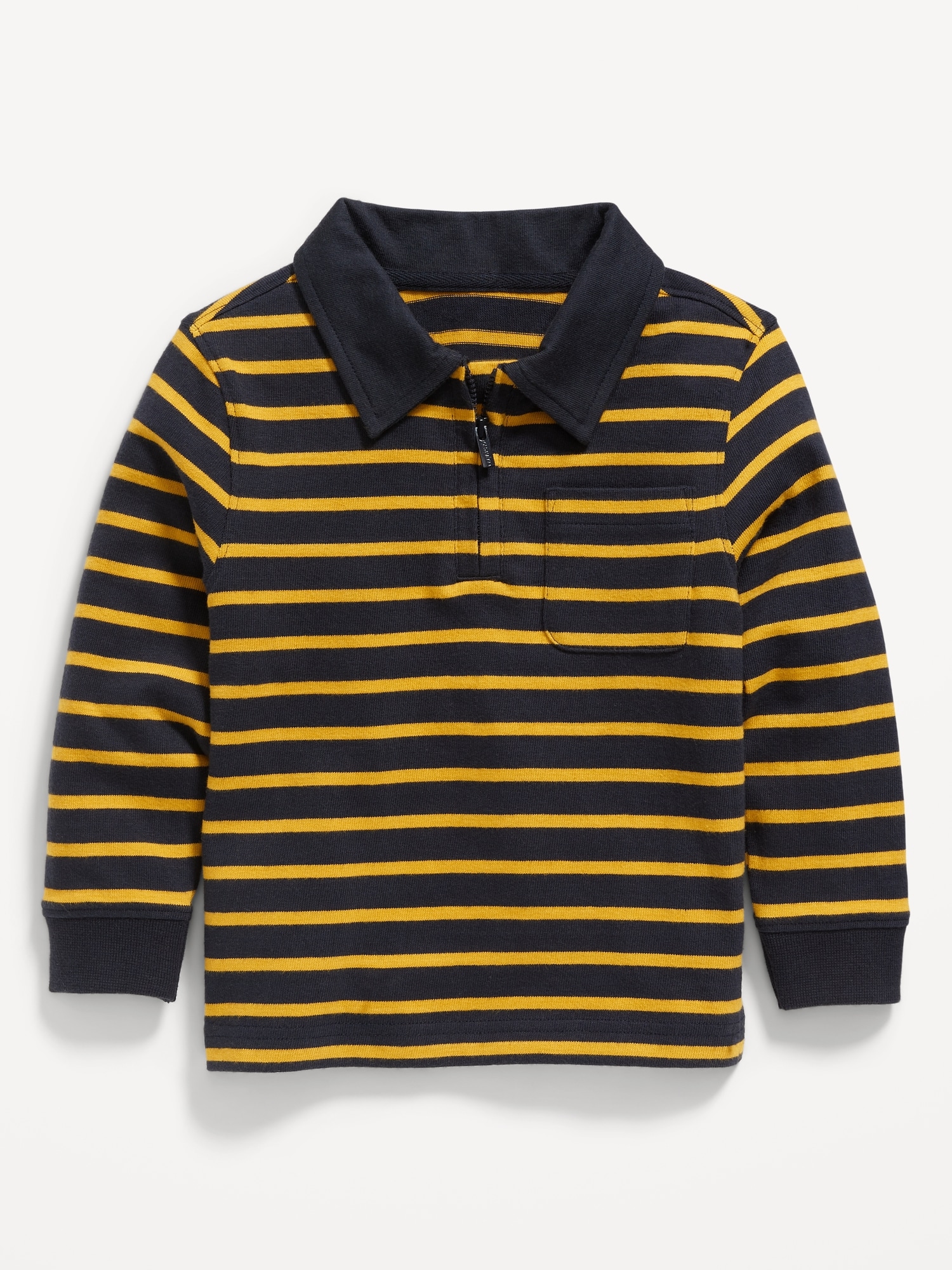 Long-Sleeve 1/4-Zip Polo Shirt for Toddler Boys