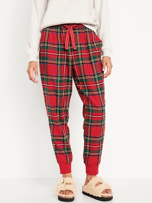 Image number 1 showing, Matching Flannel Jogger Pajama Pants for Women