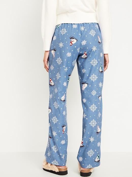 Image number 2 showing, Mid-Rise Flannel Pajama Pants