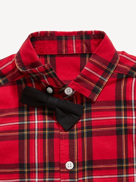 View large product image 2 of 3. Long-Sleeve Printed Poplin Shirt & Bow-Tie Set for Toddler Boys