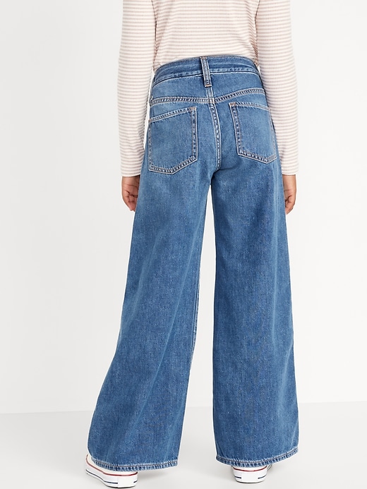 View large product image 2 of 4. High-Waisted Super Baggy Wide-Leg Non-Stretch Jeans for Girls