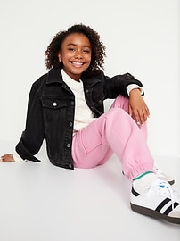 View large product image 3 of 5. High-Waisted Fleece Cargo Jogger Pants for Girls