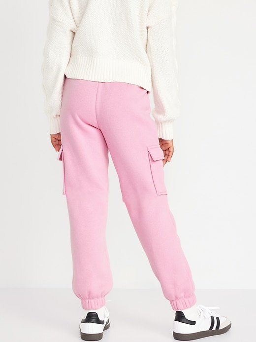 View large product image 2 of 5. High-Waisted Fleece Cargo Jogger Pants for Girls