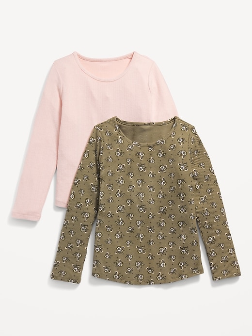 View large product image 1 of 1. Cozy Long-Sleeve Rib-Knit Top 2-Pack for Girls