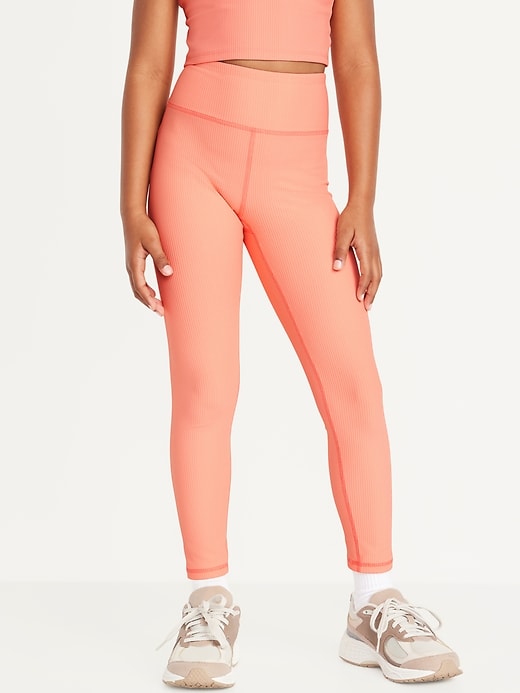 View large product image 1 of 4. High-Waisted PowerSoft 7/8-Length Performance Leggings for Girls