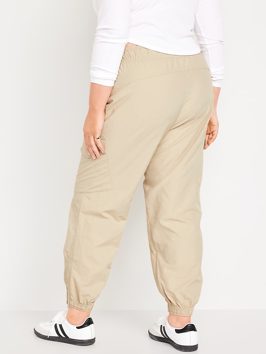 Image number 8 showing, High-Waisted Ankle-Zip Cargo Joggers