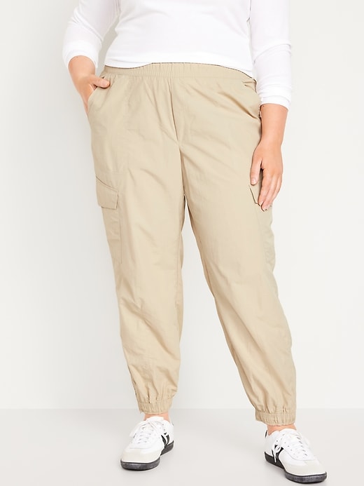 Image number 7 showing, High-Waisted Ankle-Zip Cargo Joggers