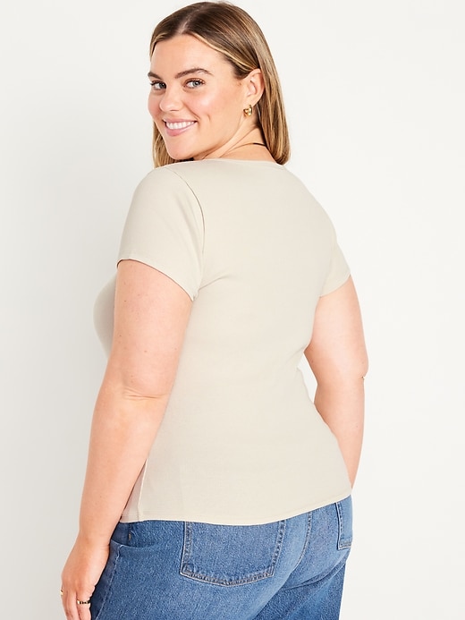 Image number 8 showing, Fitted Square-Neck T-Shirt