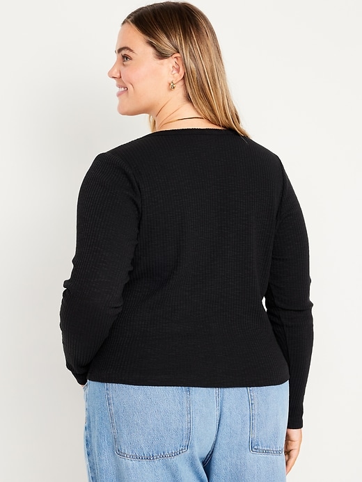 Image number 8 showing, Button-Front Rib-Knit Top