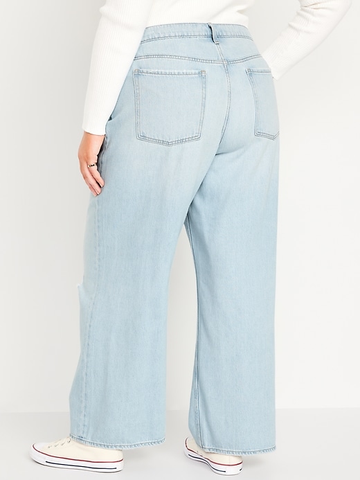 Image number 8 showing, Mid-Rise Baggy Wide-Leg Jeans