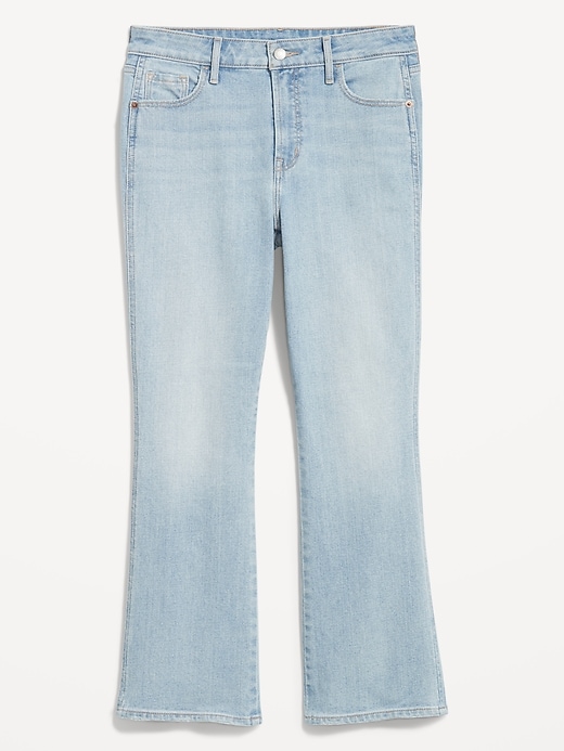 Image number 4 showing, High-Waisted 90's Crop Flare Jeans