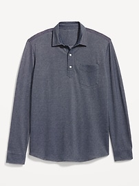 View large product image 4 of 4. Long-Sleeve Pique Polo