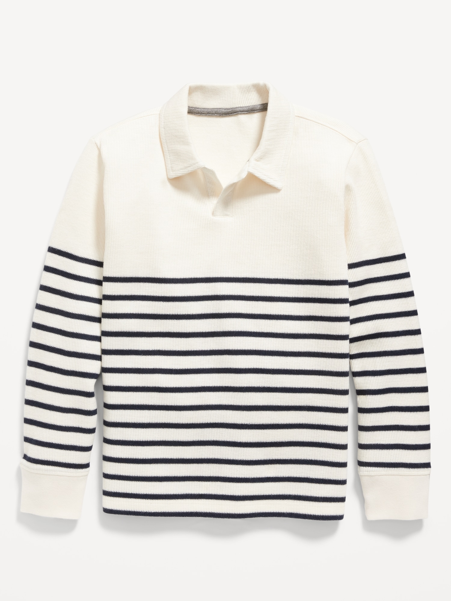 French Rib-Knit Polo Sweater for Boys