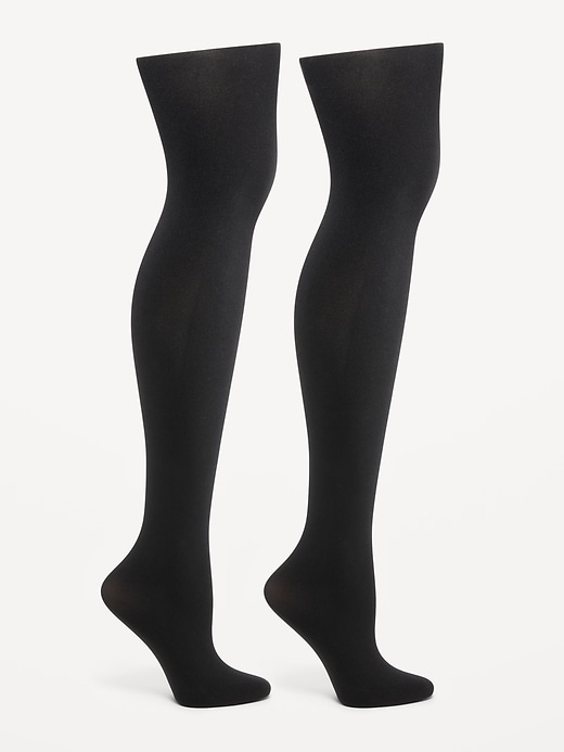 View large product image 1 of 1. Solid Control-Top Tights 2-Pack for Women