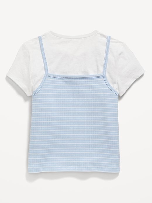 View large product image 2 of 3. 2-In-1 Striped Cami & T-Shirt for Girls