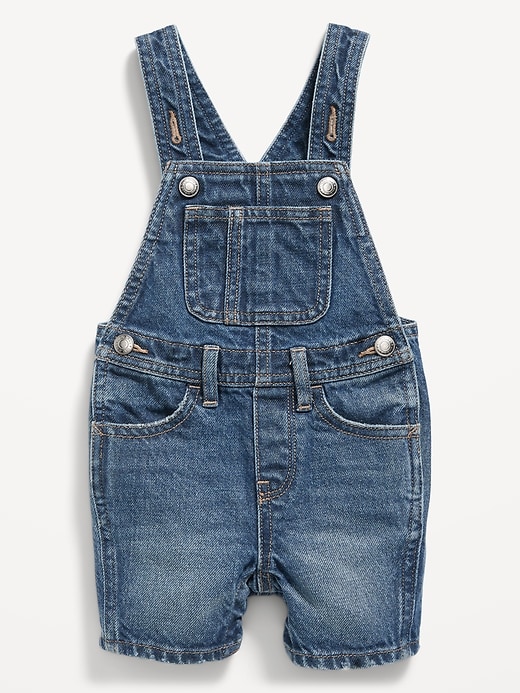 View large product image 1 of 2. Unisex Jean Shortalls for Baby